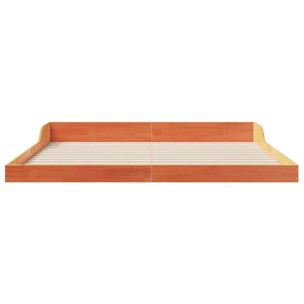Sengestel Voks brun 200 x 210 cm Massiv fyrretræ