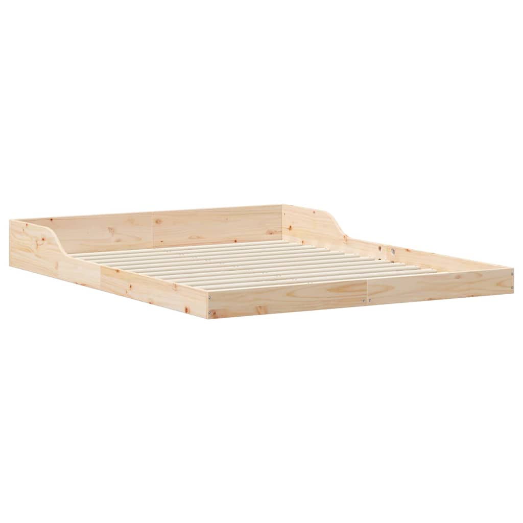 Sengestel Brun 140 x 220 cm Massiv fyrretræ