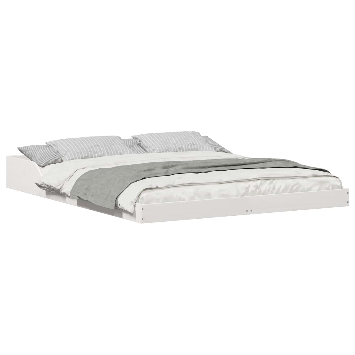 Sengestel Hvid 140 x 220 cm Massiv fyrretræ