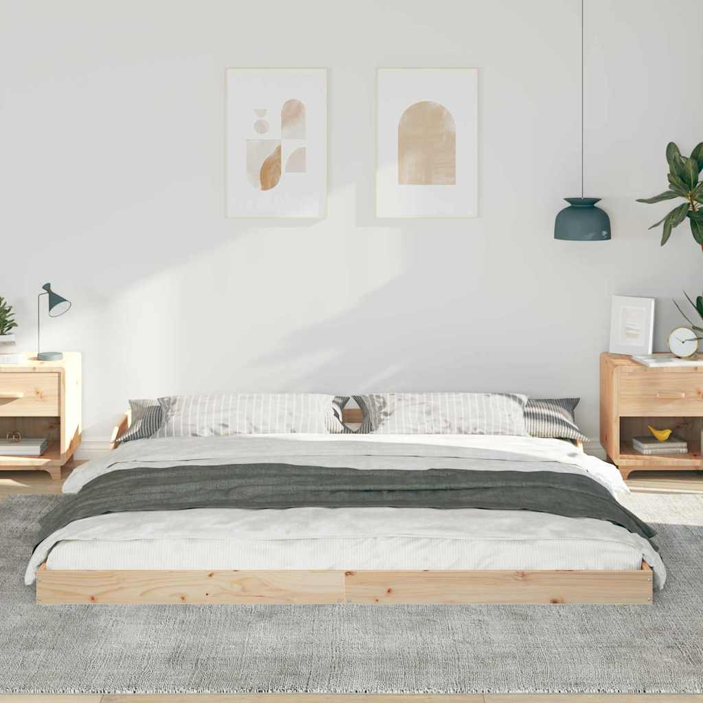 Sengestel Brun 180 x 220 cm Massiv fyrretræ