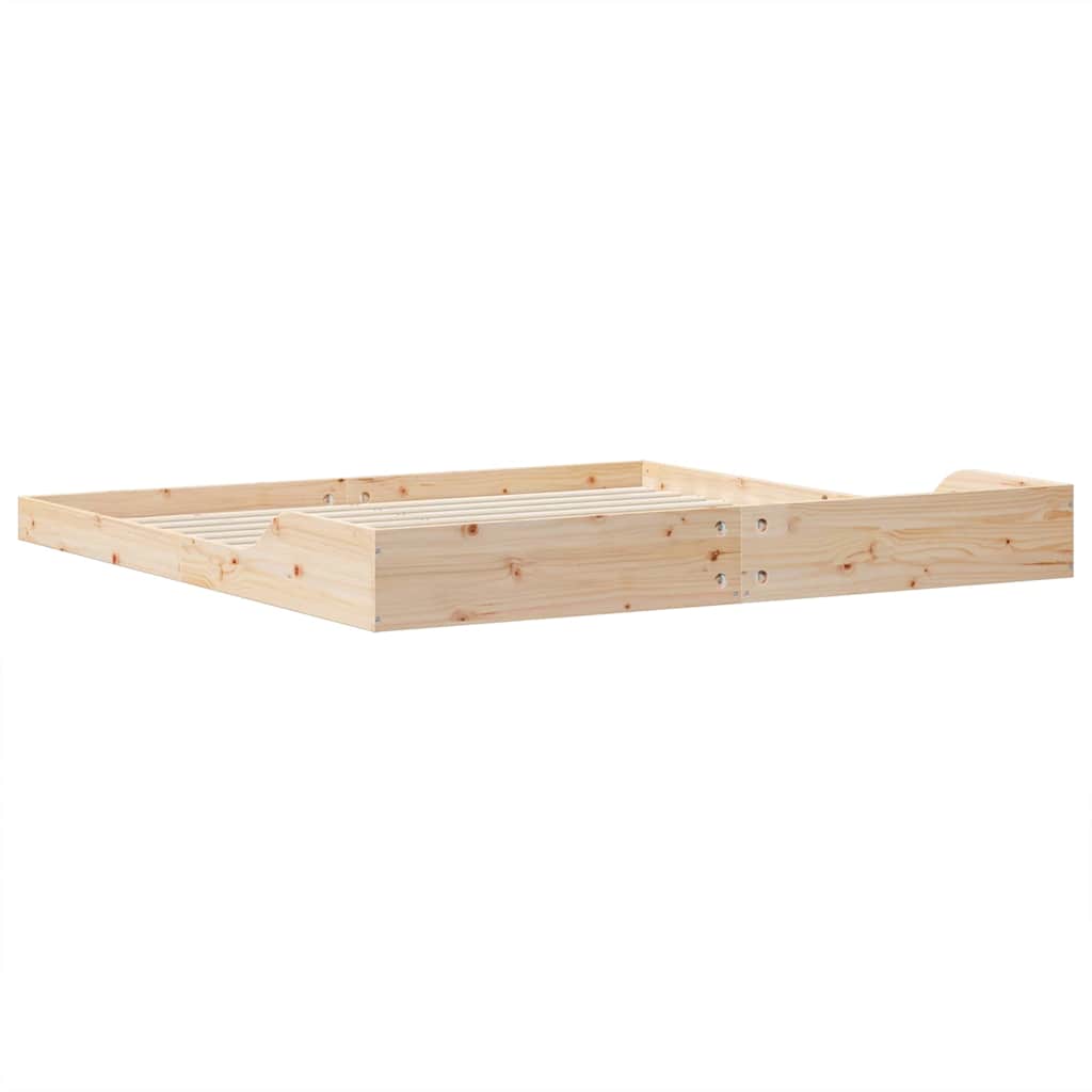 Sengestel Brun 180 x 220 cm Massiv fyrretræ