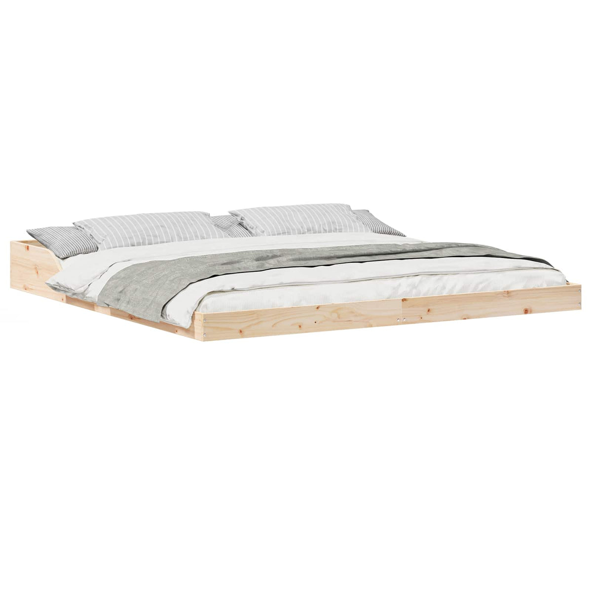 Sengestel Brun 200 x 220 cm Massiv fyrretræ