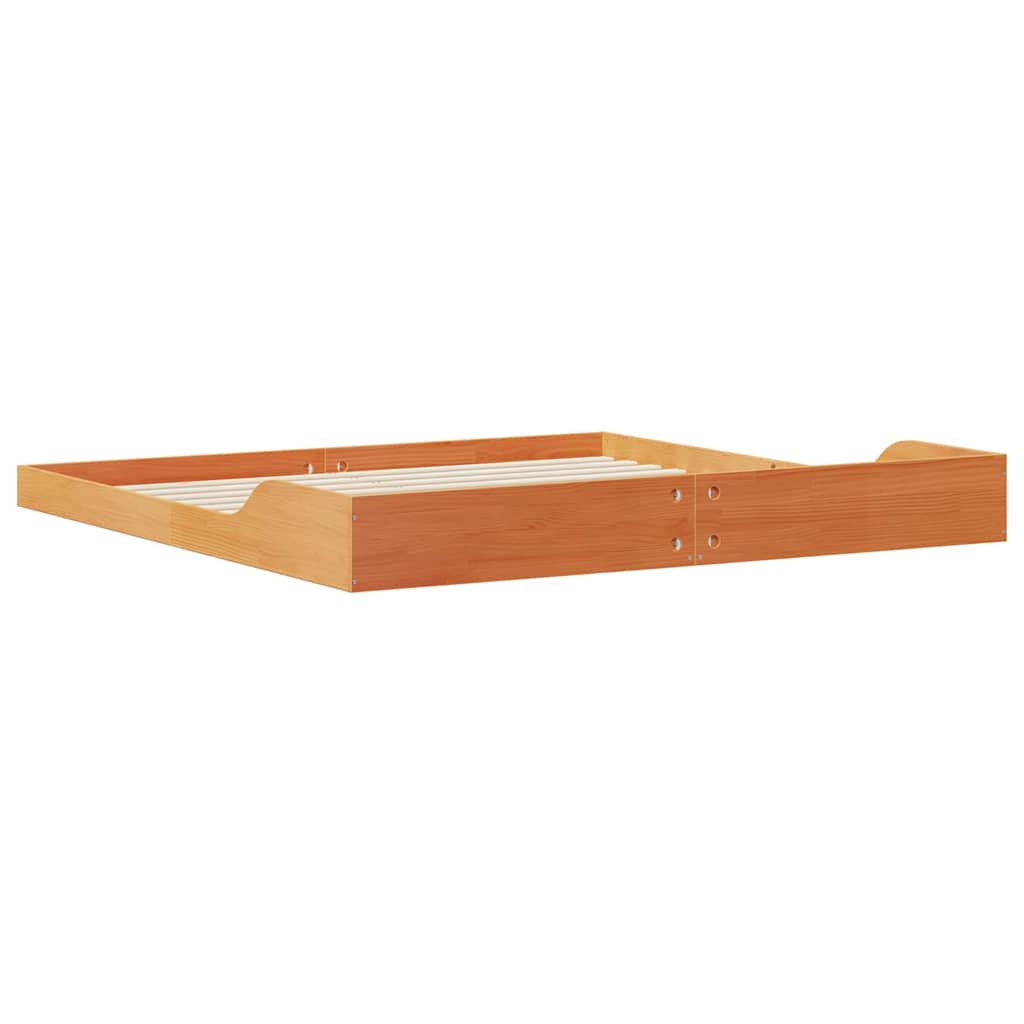 Sengestel Voks brun 200 x 220 cm Massiv fyrretræ