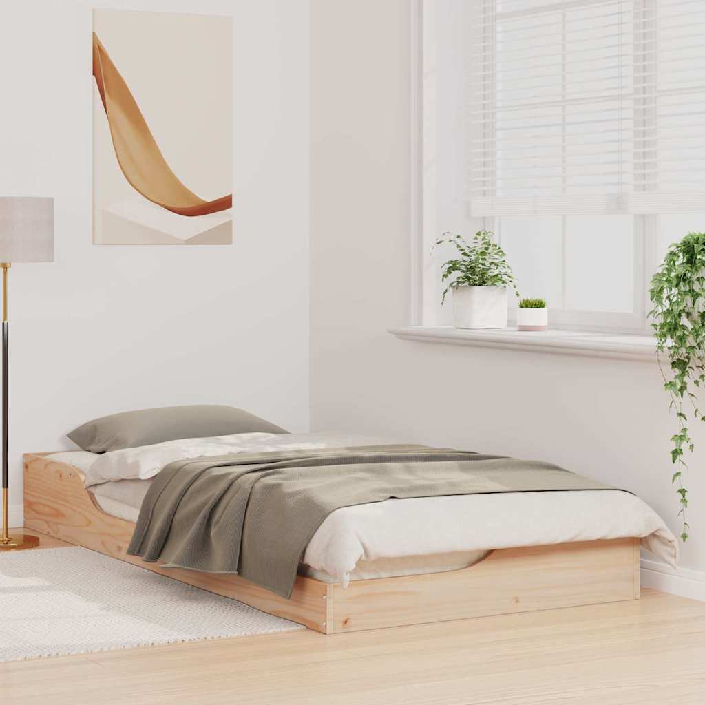 Sengestel Brun 100 x 200 cm Massiv fyrretræ