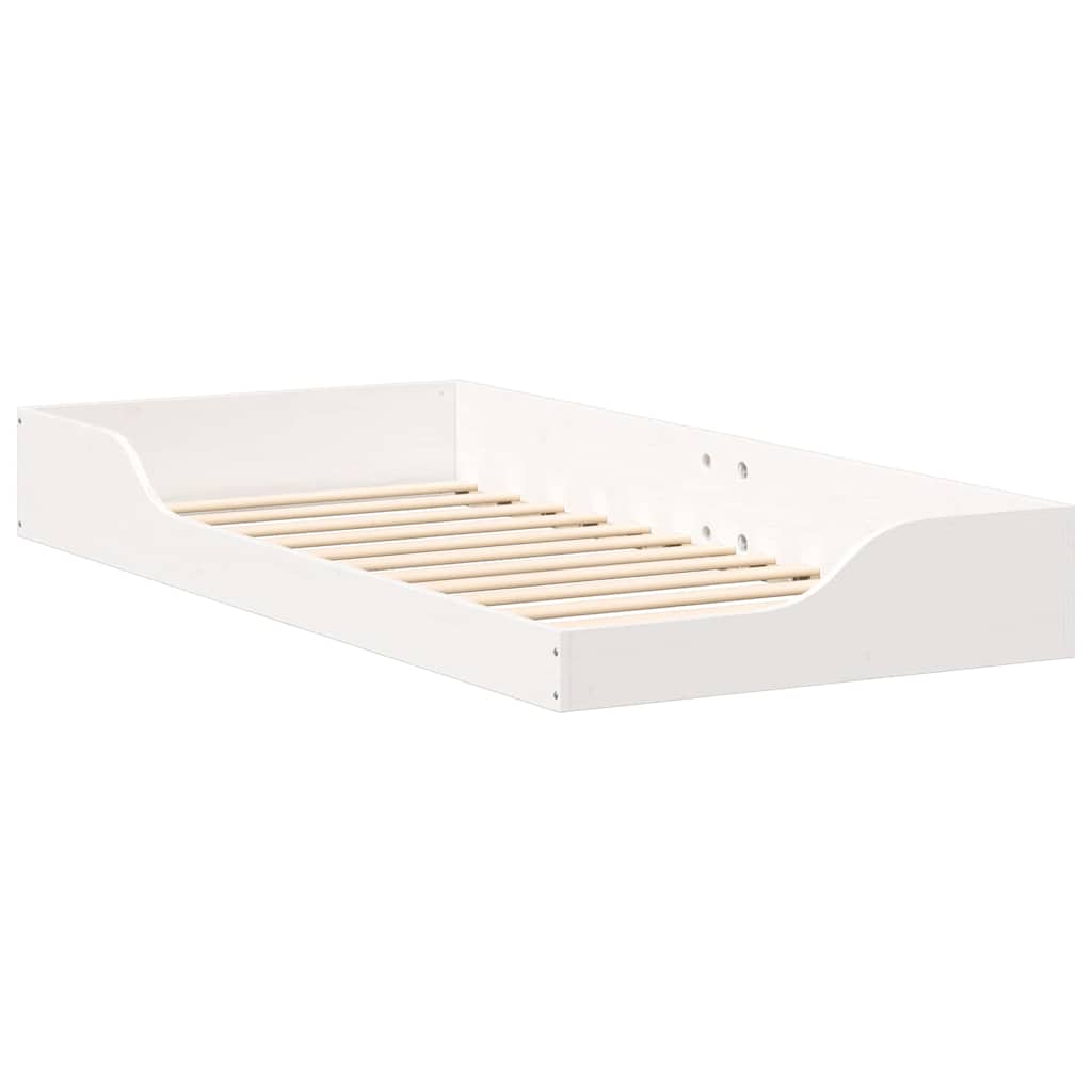 Sengestel Hvid 100 x 200 cm Massiv fyrretræ