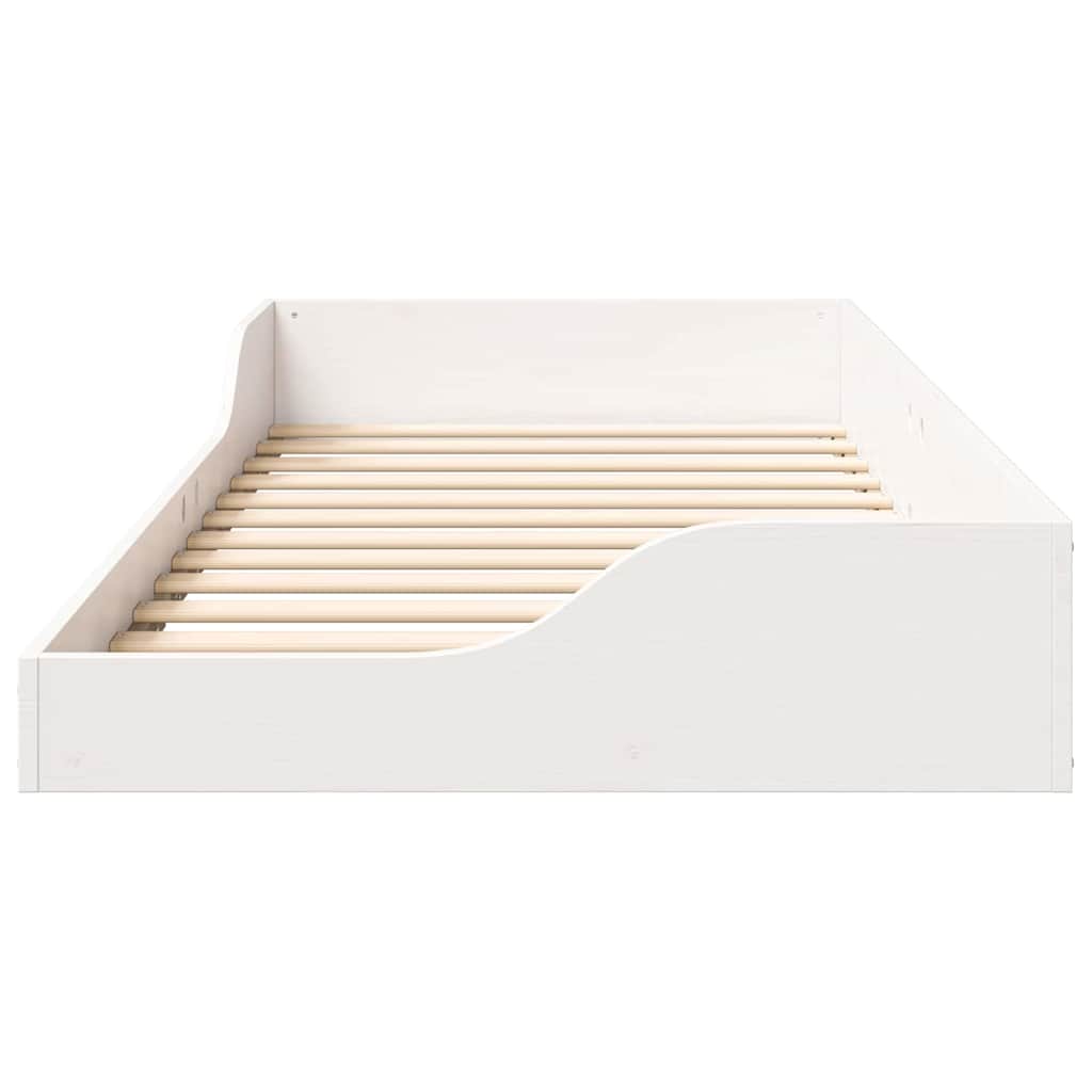Sengestel Hvid 100 x 200 cm Massiv fyrretræ