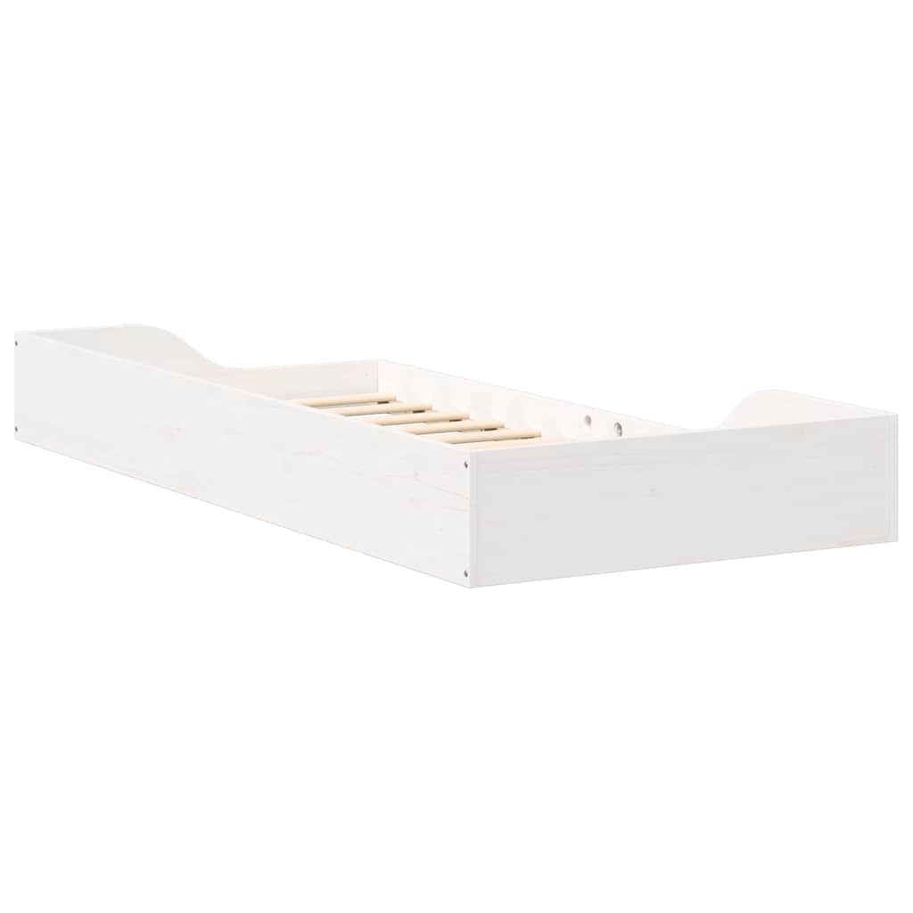 Sengestel Hvid 90 x 200 cm Massiv fyrretræ