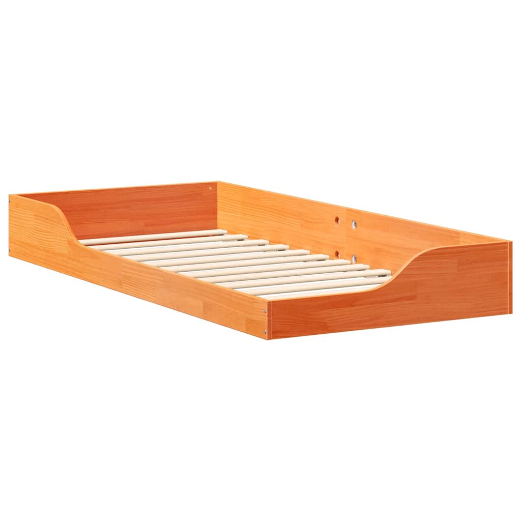 Sengestel Voks brun 90 x 200 cm Massiv fyrretræ