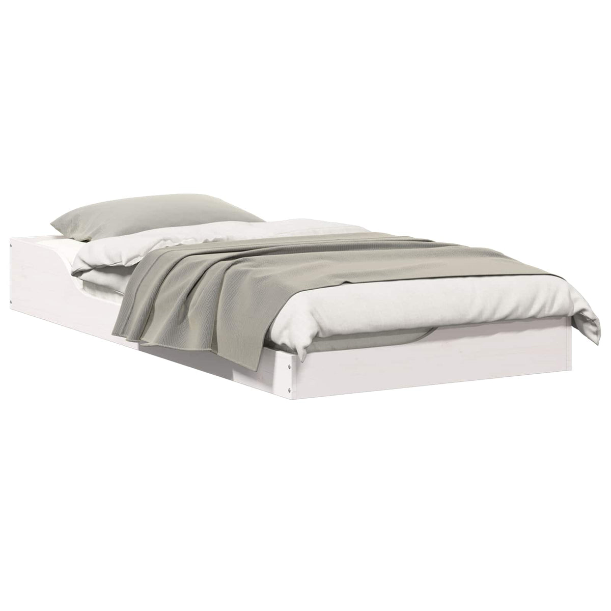 Sengestel Hvid 90 x 190 cm Massiv fyrretræ