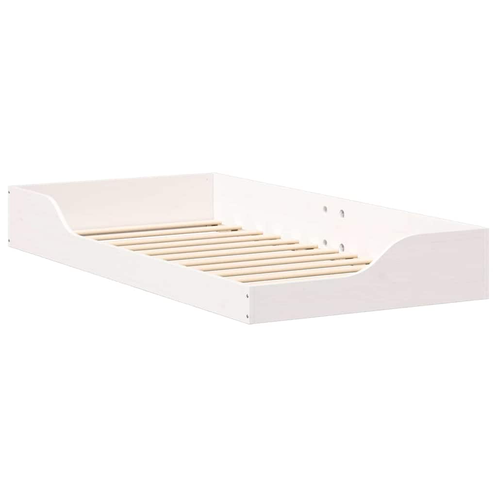 Sengestel Hvid 90 x 190 cm Massiv fyrretræ
