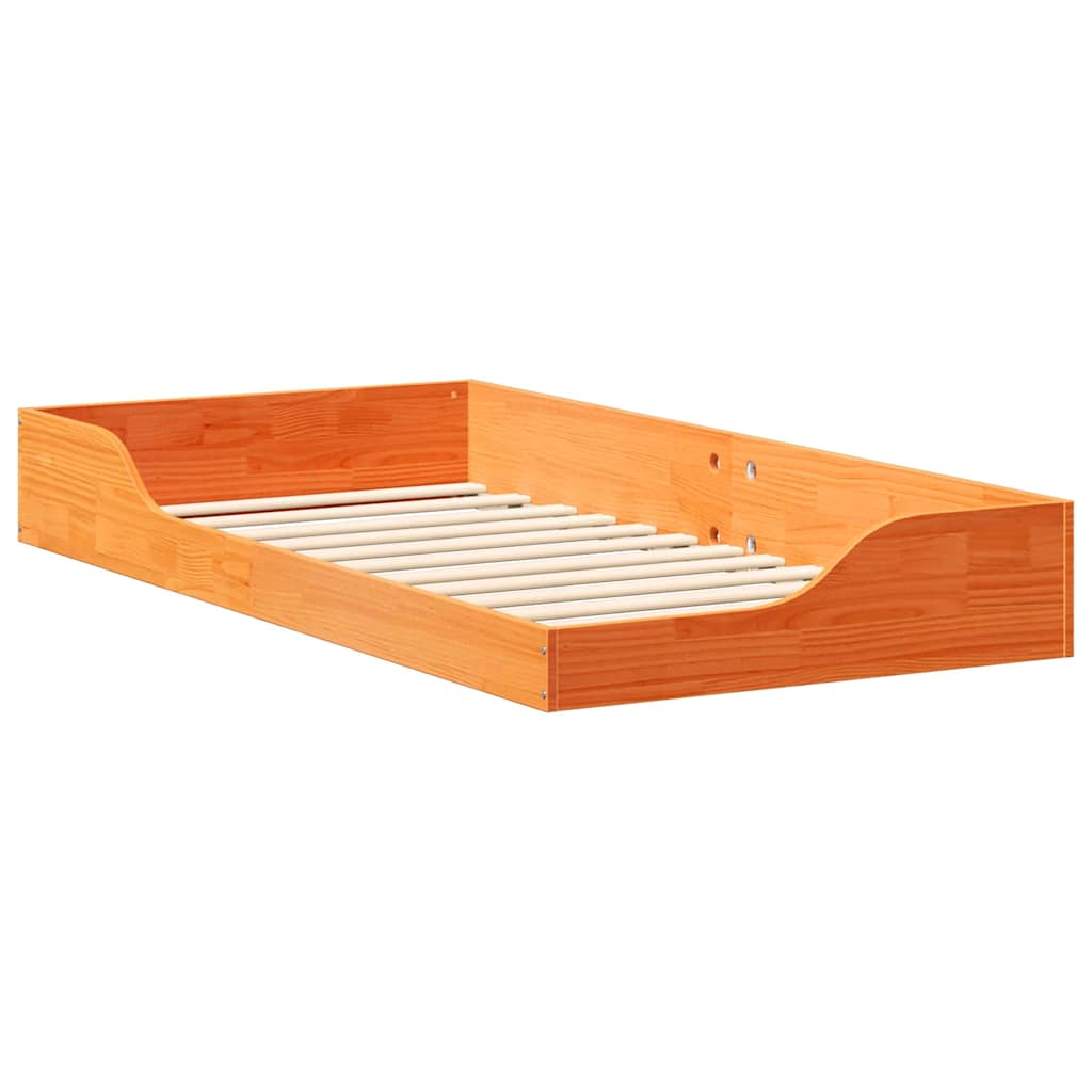 Sengestel Voks brun 90 x 190 cm Massiv fyrretræ