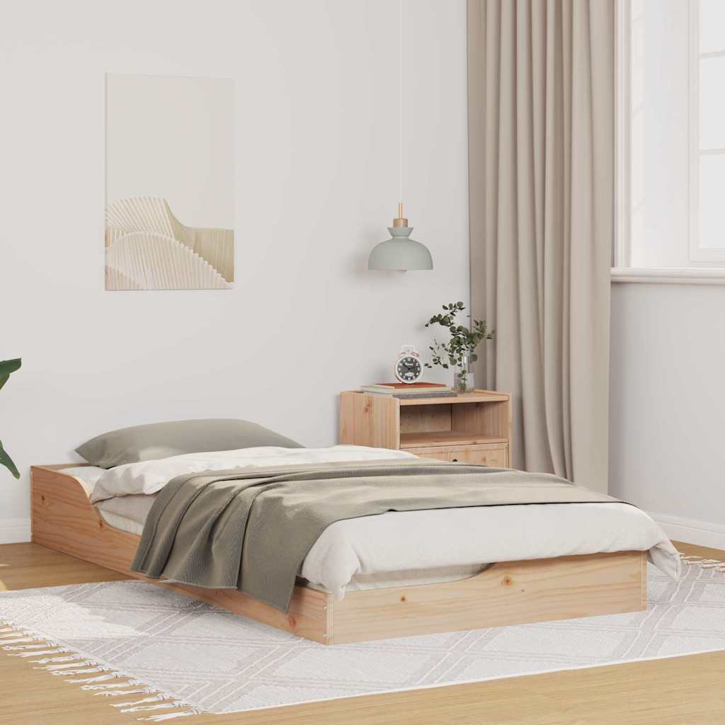 Sengestel Brun 75 x 190 cm Massiv fyrretræ