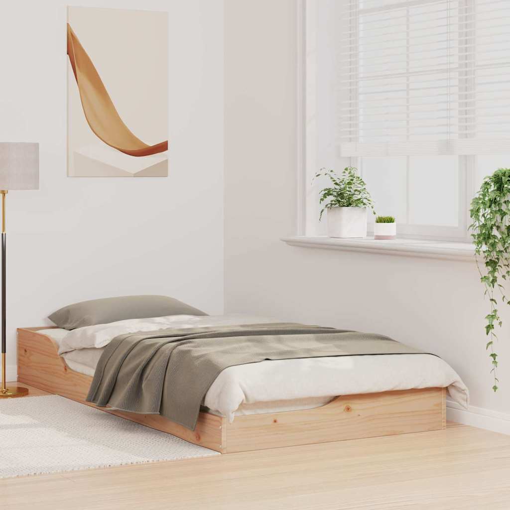 Sengestel Brun 75 x 190 cm Massiv fyrretræ