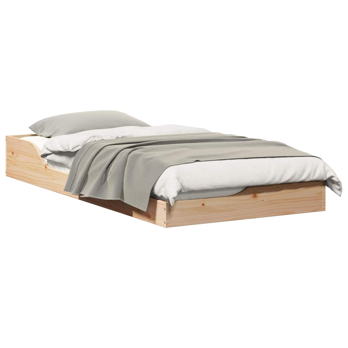 Sengestel Brun 75 x 190 cm Massiv fyrretræ