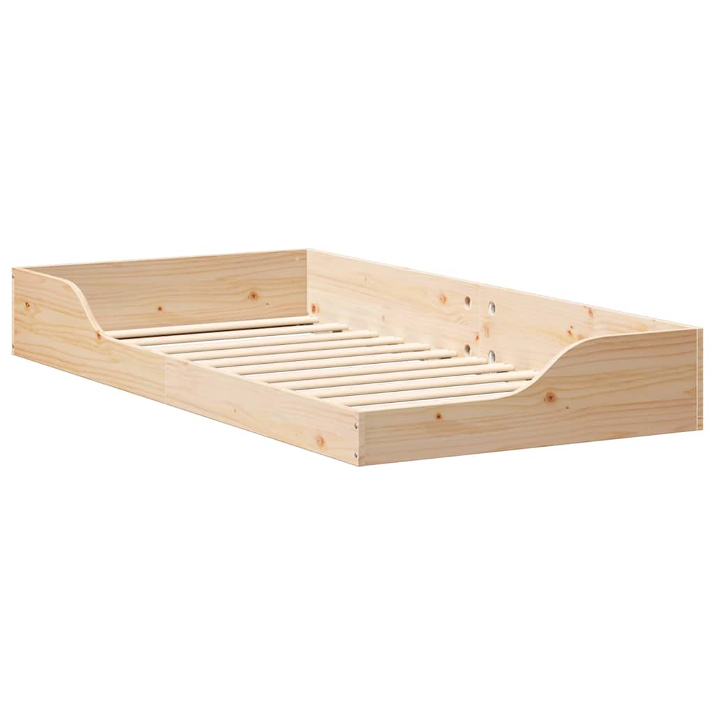 Sengestel Brun 75 x 190 cm Massiv fyrretræ