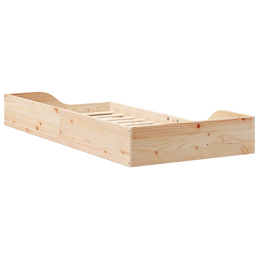Sengestel Brun 75 x 190 cm Massiv fyrretræ
