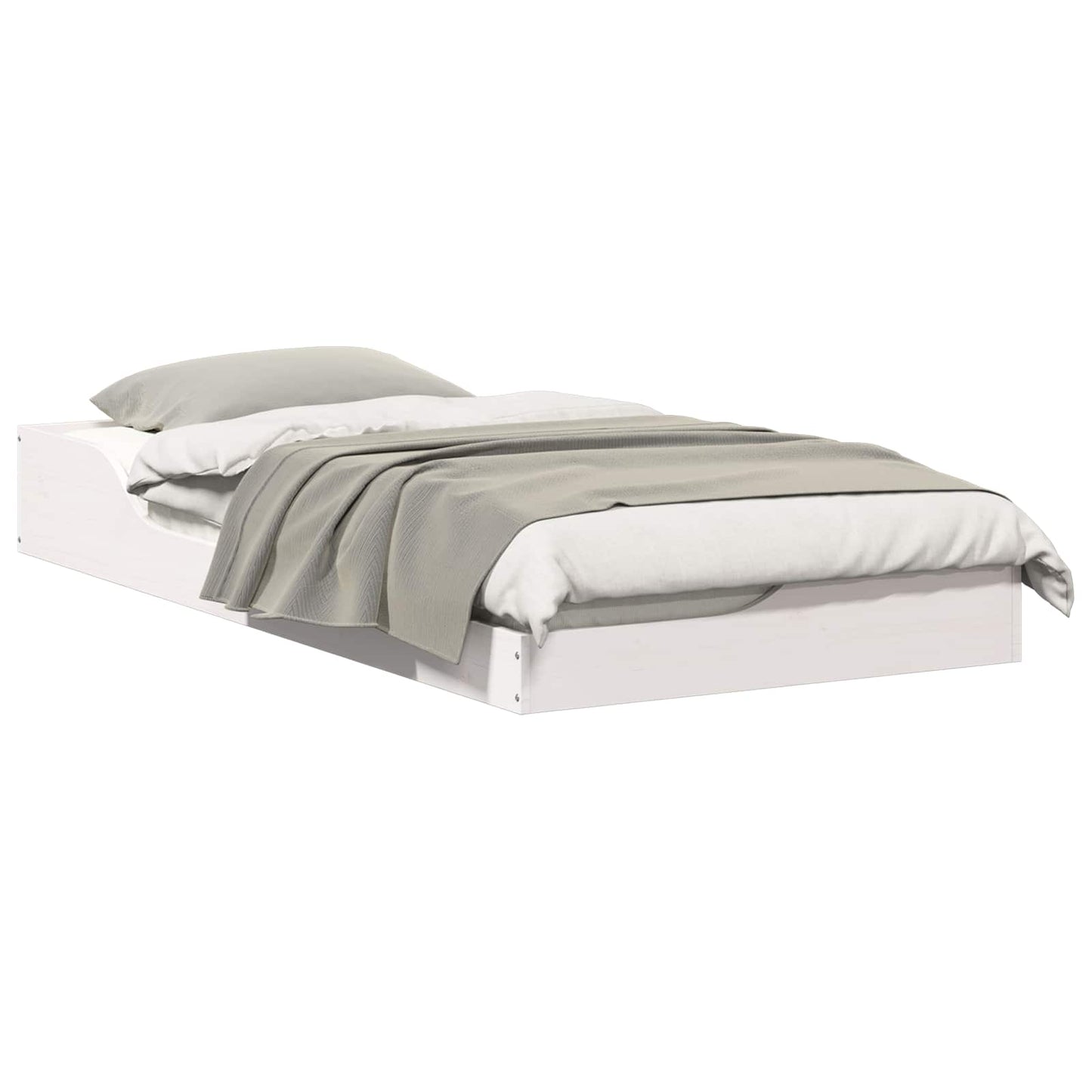 Sengestel Hvid 75 x 190 cm Massiv fyrretræ