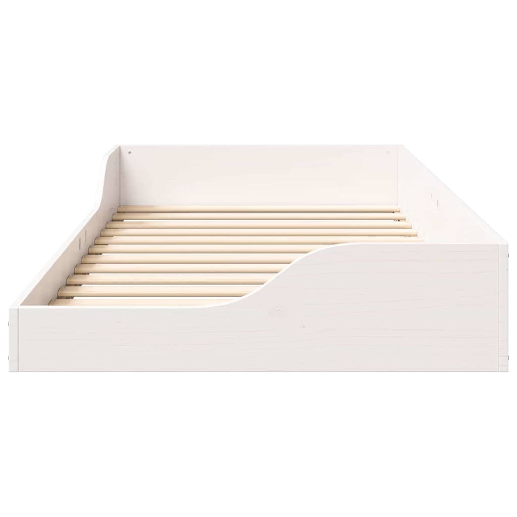 Sengestel Hvid 75 x 190 cm Massiv fyrretræ