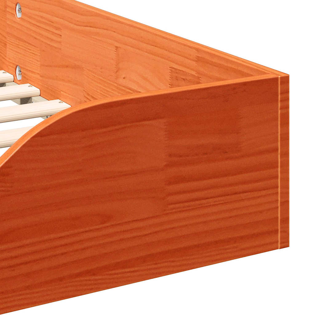Sengestel Voks brun 75 x 190 cm Massiv fyrretræ