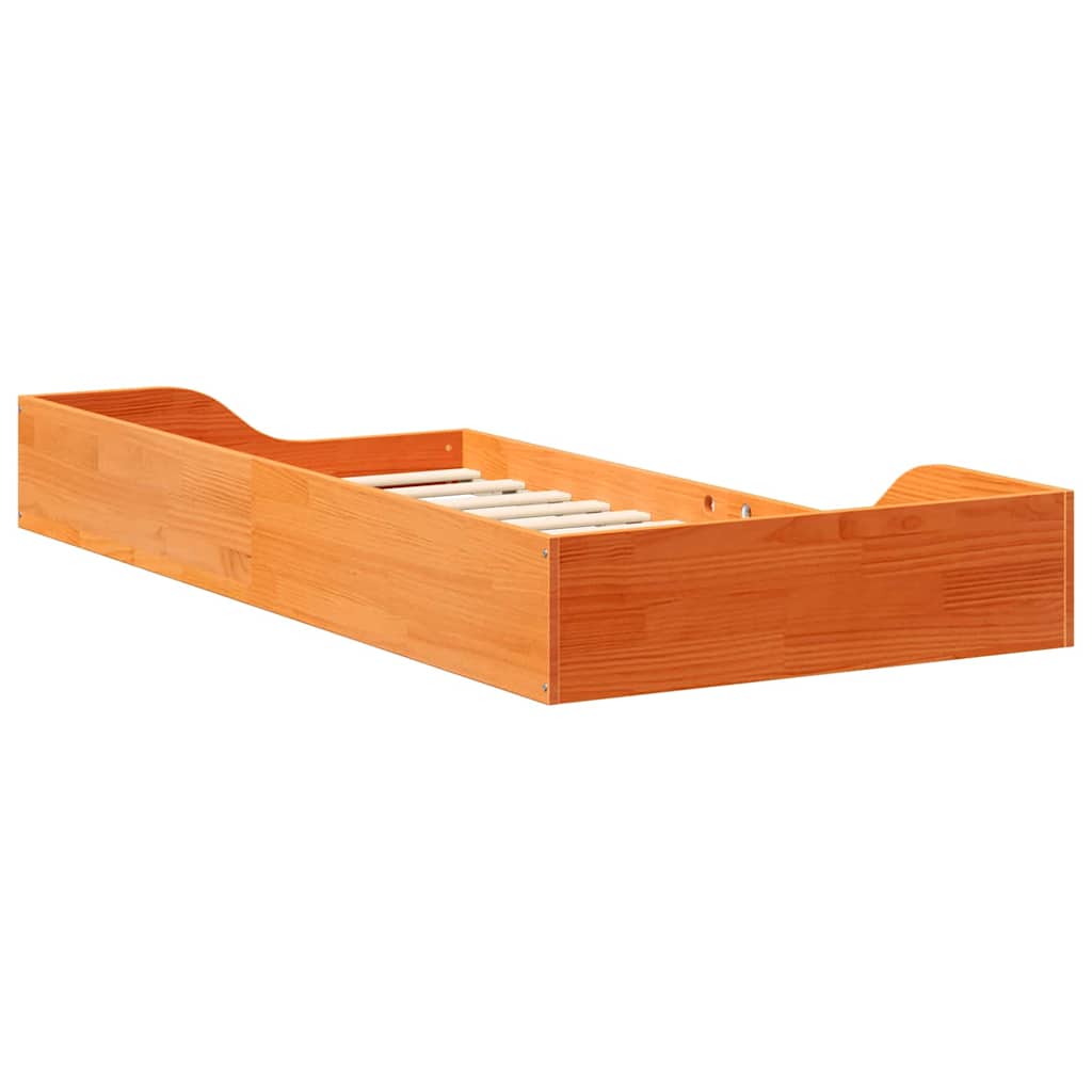 Sengestel Voks brun 75 x 190 cm Massiv fyrretræ