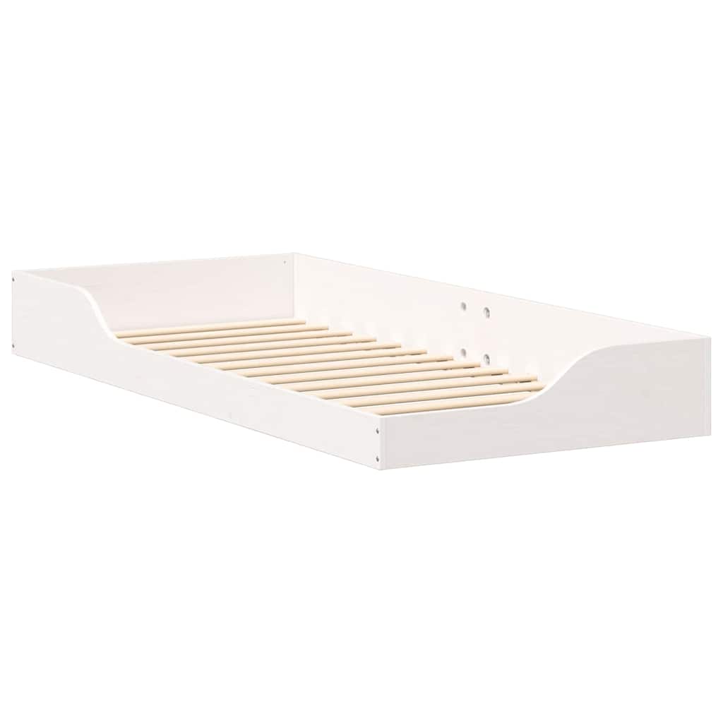 Sengestel Hvid 80 x 210 cm Massiv fyrretræ