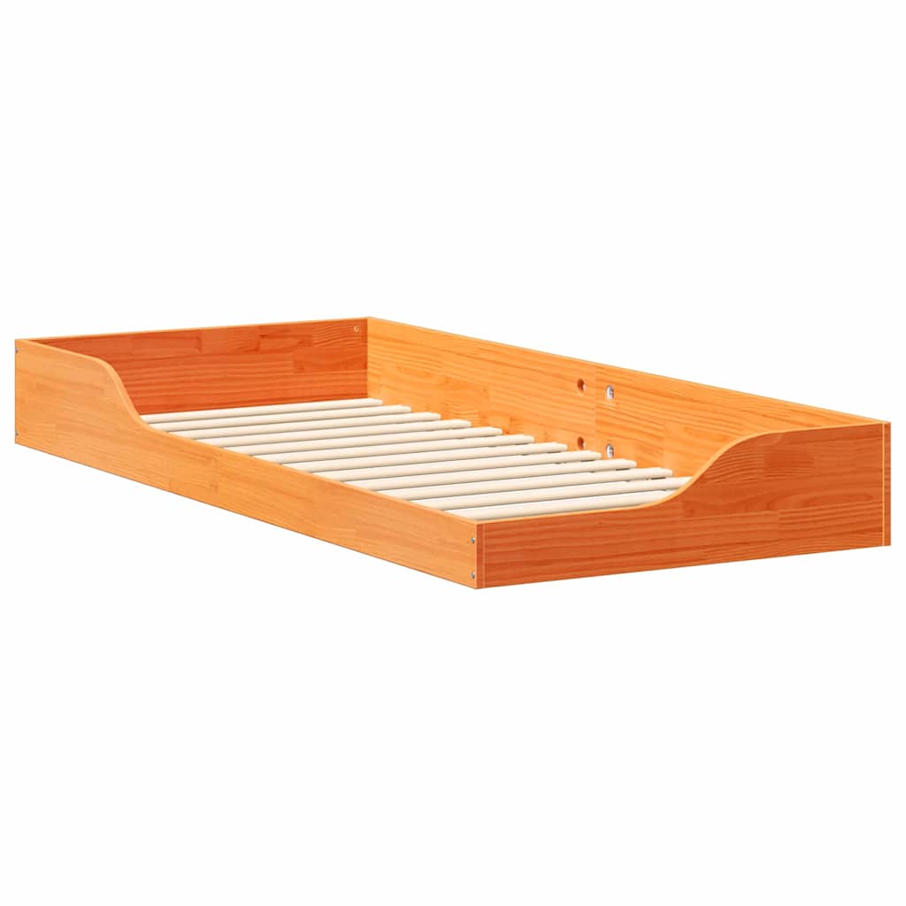 Sengestel Voks brun 80 x 210 cm Massiv fyrretræ