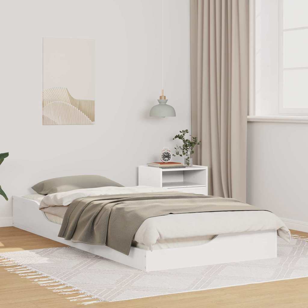 Sengestel Hvid 90 x 210 cm Massiv fyrretræ