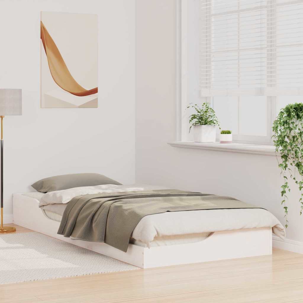 Sengestel Hvid 90 x 210 cm Massiv fyrretræ