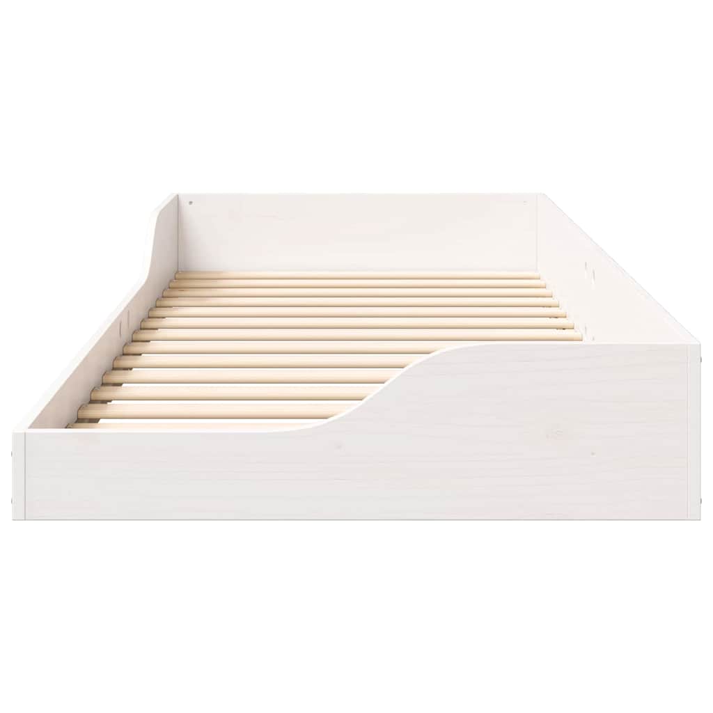 Sengestel Hvid 90 x 210 cm Massiv fyrretræ