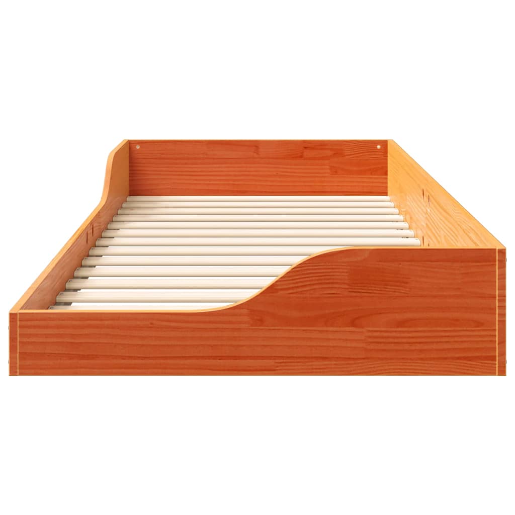 Sengestel Voks brun 90 x 210 cm Massiv fyrretræ