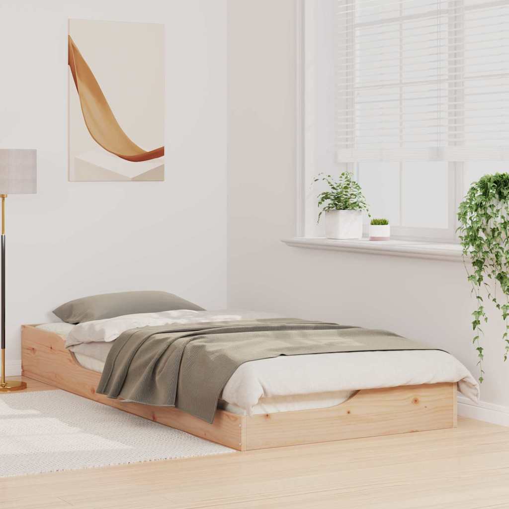 Sengestel Brun 100 x 210 cm Massiv fyrretræ