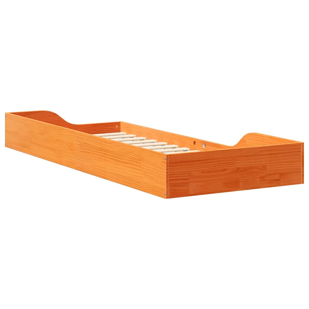 Sengestel Voks brun 80 x 220 cm Massiv fyrretræ