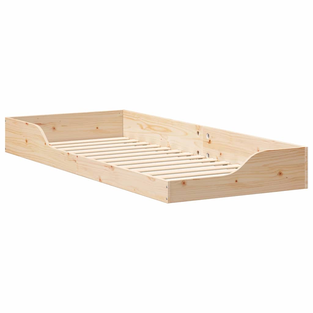 Sengestel Brun 90 x 220 cm Massiv fyrretræ