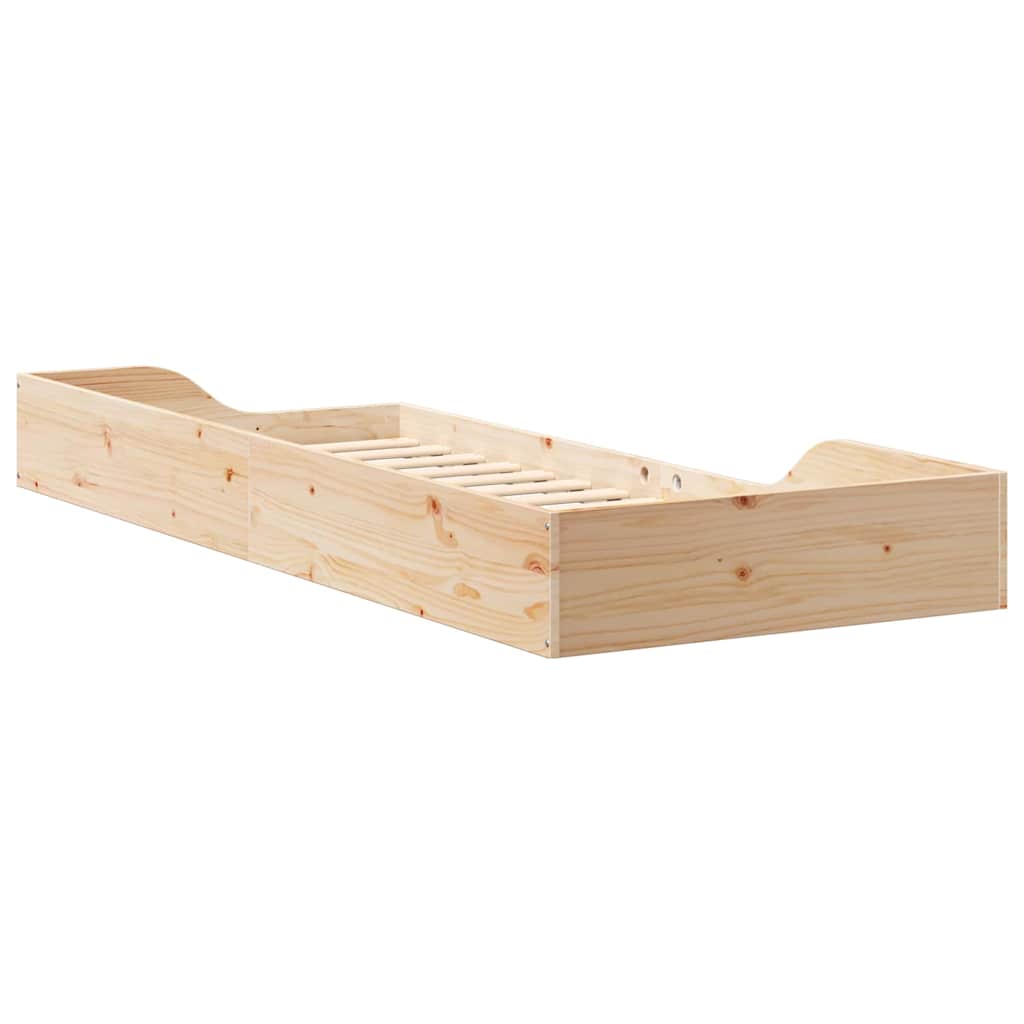 Sengestel Brun 90 x 220 cm Massiv fyrretræ