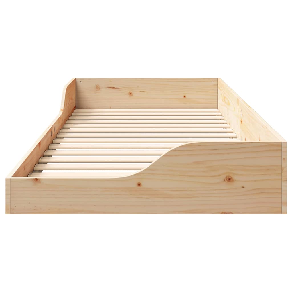 Sengestel Brun 90 x 220 cm Massiv fyrretræ