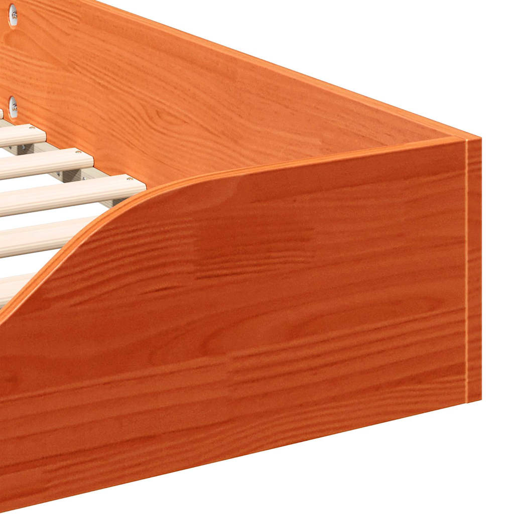 Sengestel Voks brun 90 x 220 cm Massiv fyrretræ