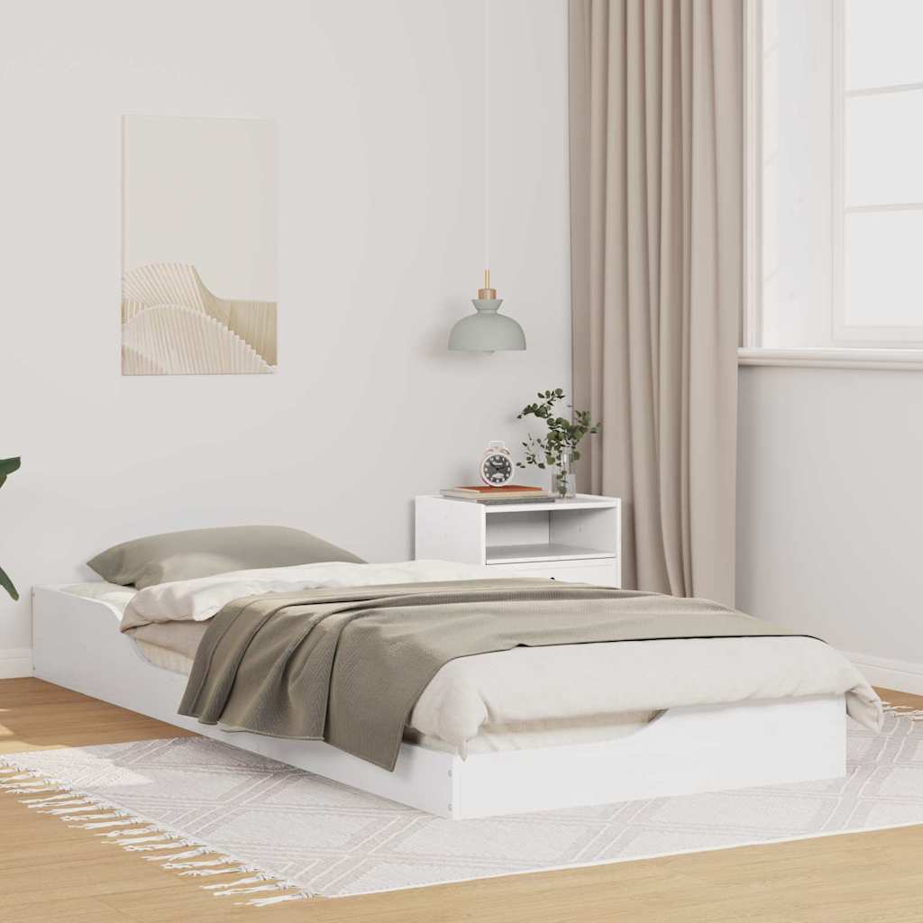 Sengestel Hvid 100 x 220 cm Massiv fyrretræ