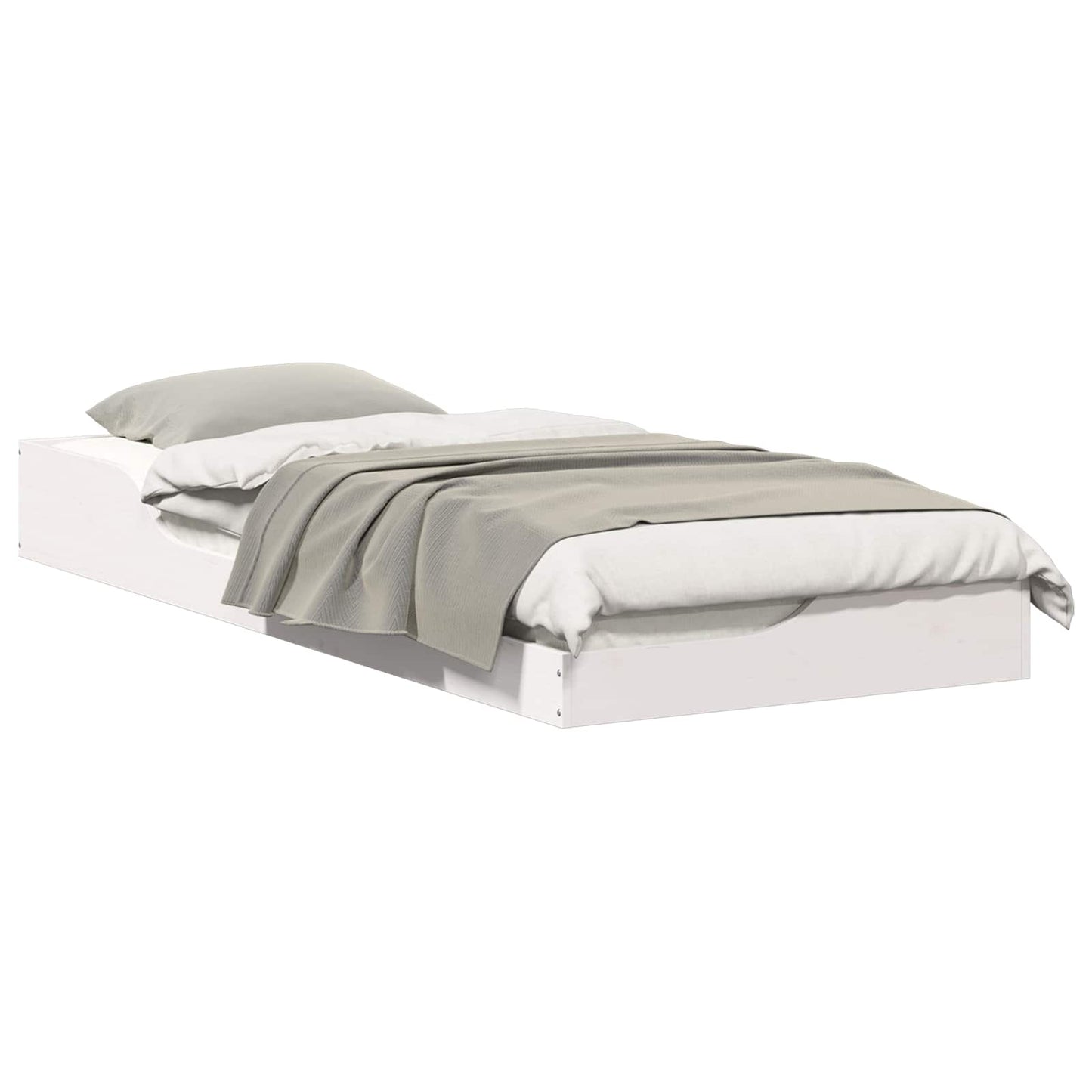 Sengestel Hvid 100 x 220 cm Massiv fyrretræ
