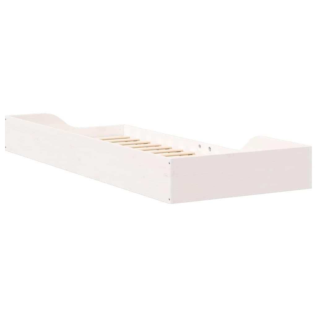 Sengestel Hvid 100 x 220 cm Massiv fyrretræ