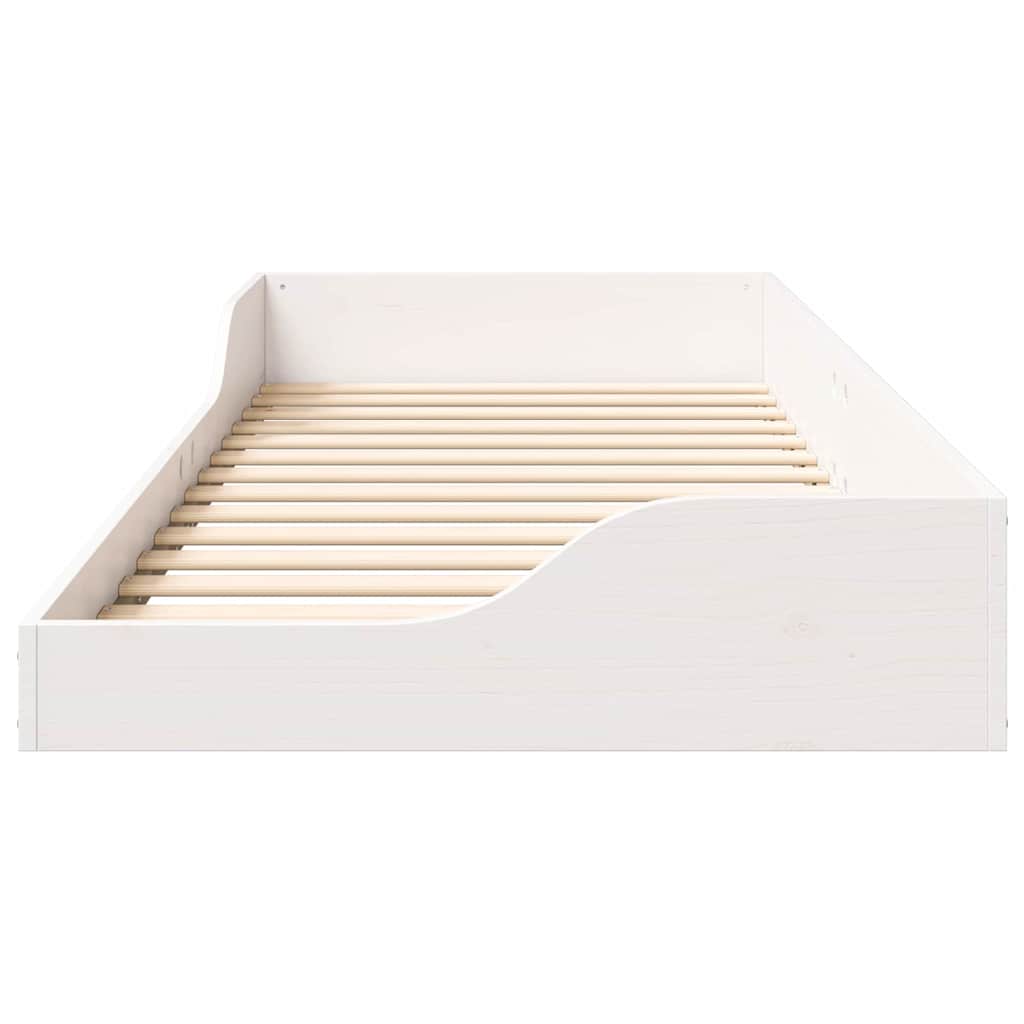 Sengestel Hvid 100 x 220 cm Massiv fyrretræ