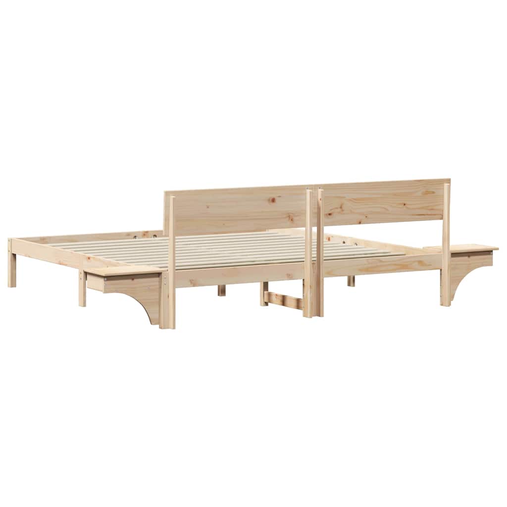 Sengestel med hovedgærde Brun 180 x 200 cm Massiv fyrretræ
