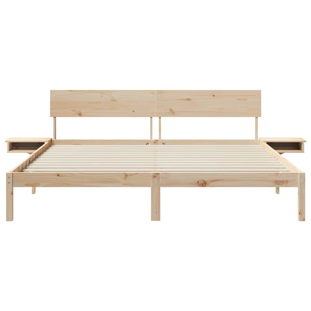 Sengestel med hovedgærde Brun 180 x 200 cm Massiv fyrretræ