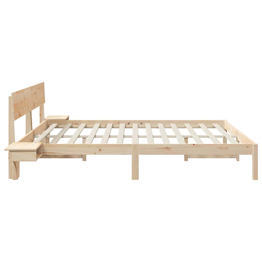 Sengestel med hovedgærde Brun 180 x 200 cm Massiv fyrretræ