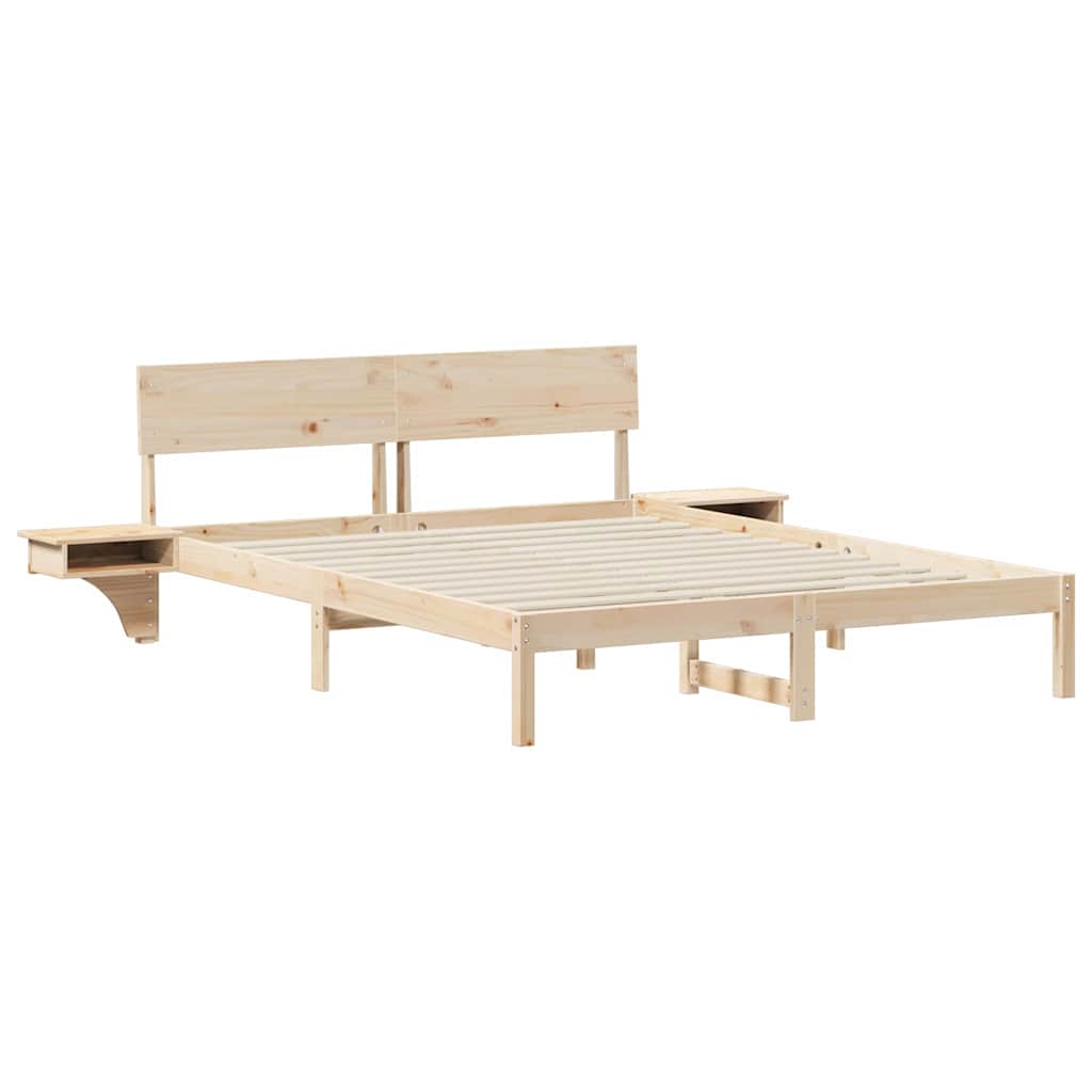 Sengestel med hovedgærde Brun 160 x 200 cm Massiv fyrretræ