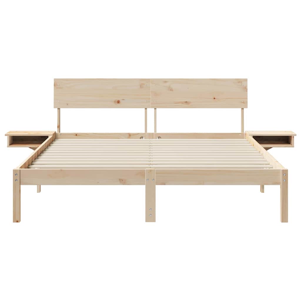 Sengestel med hovedgærde Brun 160 x 200 cm Massiv fyrretræ