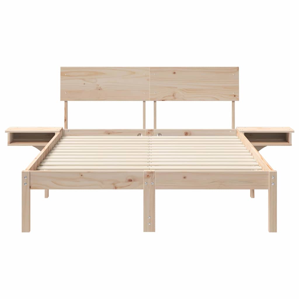 Sengestel med hovedgærde Brun 120 x 200 cm Massiv fyrretræ