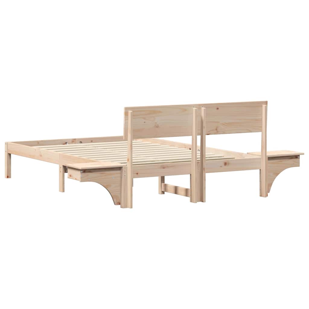 Sengestel med hovedgærde Brun 120 x 190 cm Massiv fyrretræ