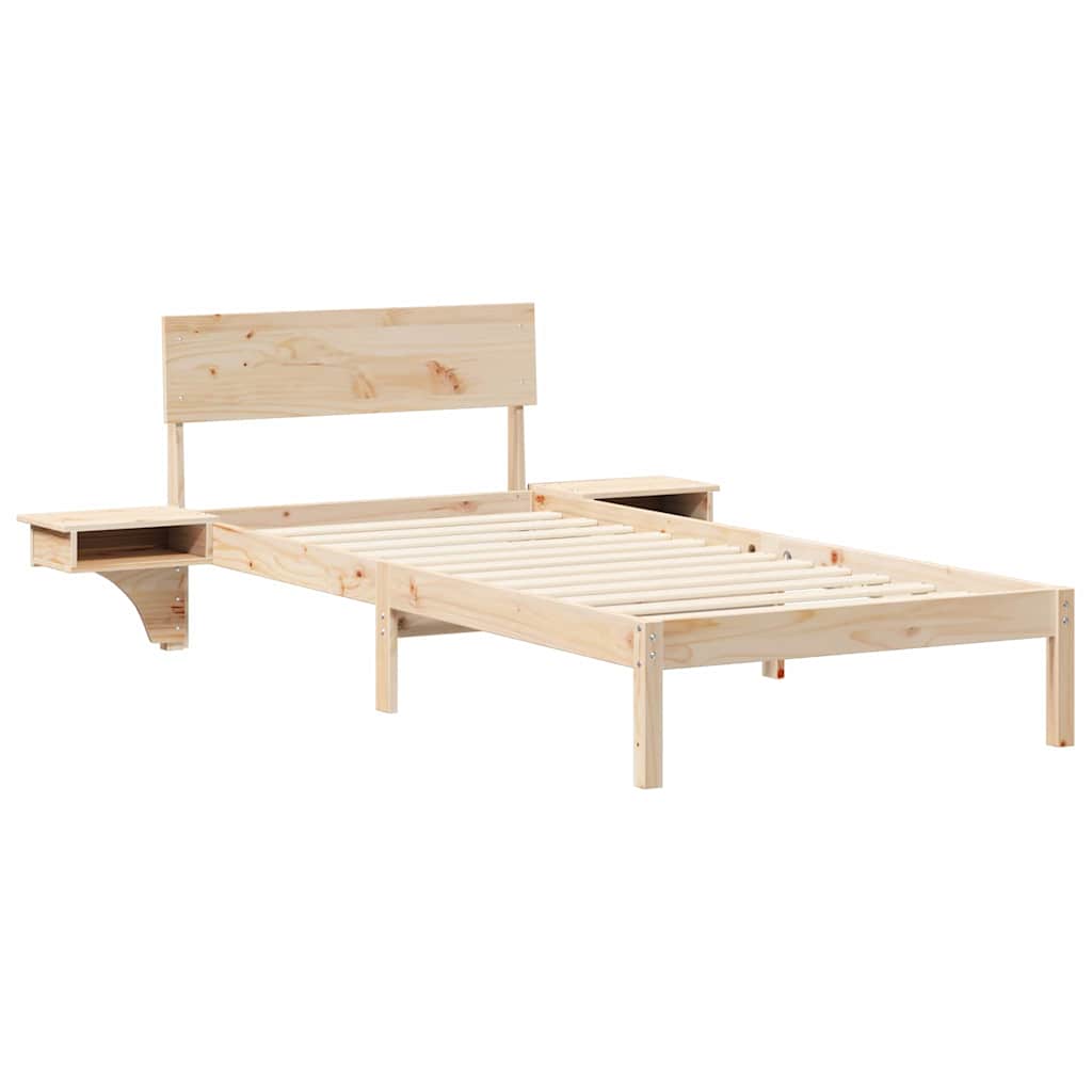Sengestel med hovedgærde Brun 100 x 200 cm Massiv fyrretræ