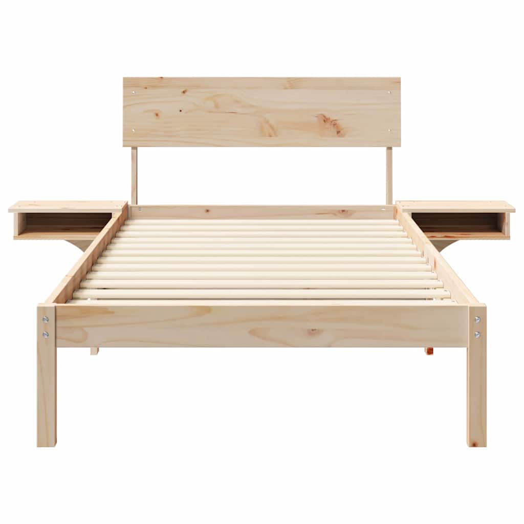Sengestel med hovedgærde Brun 80 x 200 cm Massiv fyrretræ