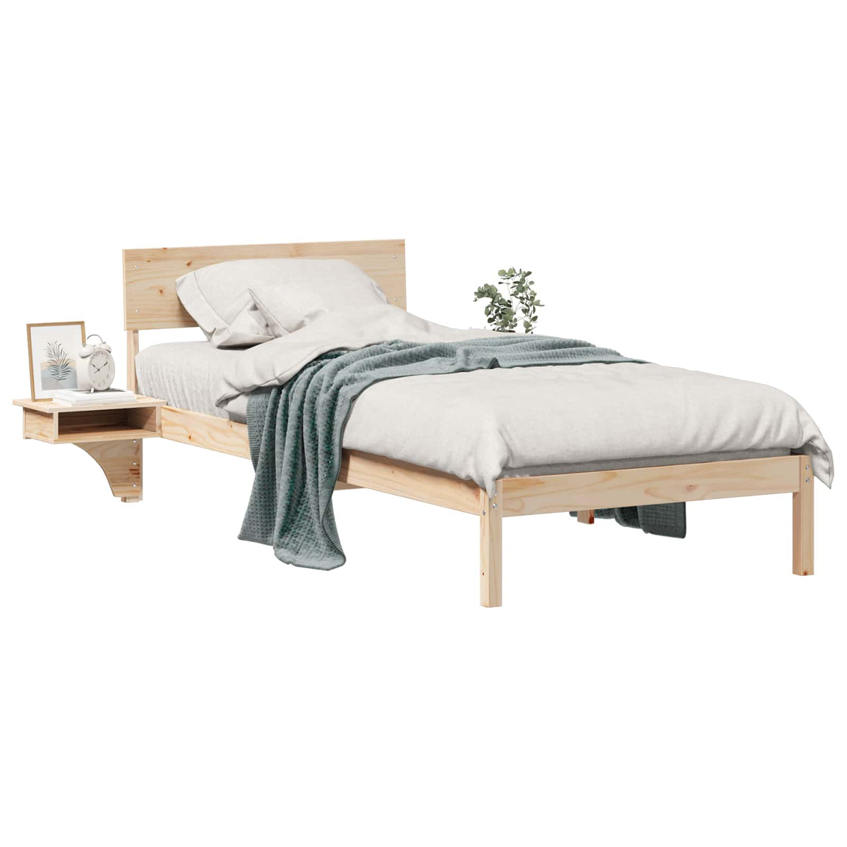 Sengestel med hovedgærde Brun 90 x 190 cm Massiv fyrretræ